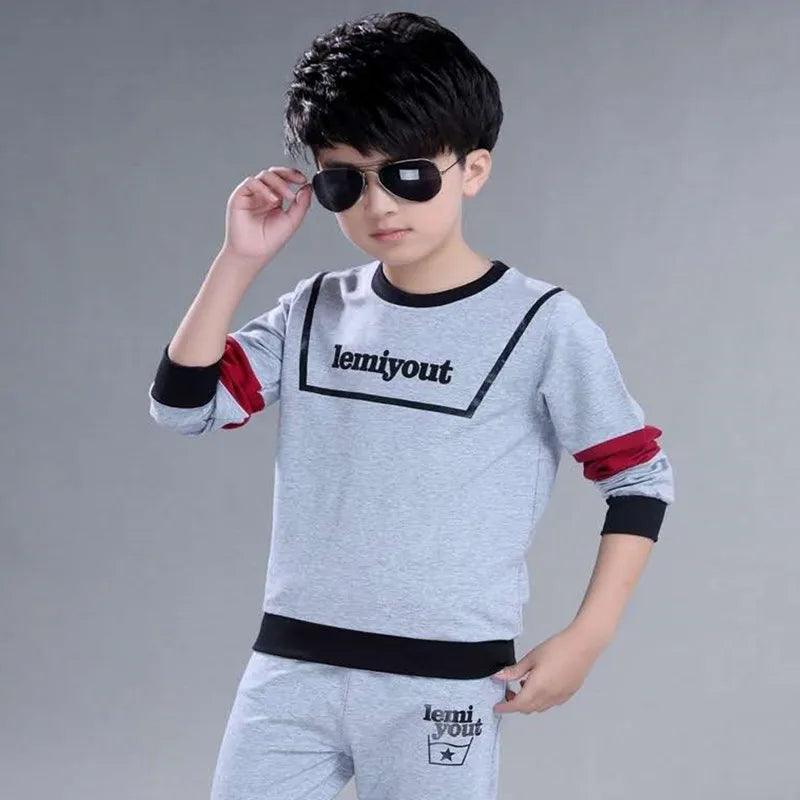 Jungen Frühling & Herbst Set: Casual Kleidung für Jungen | Kinder Tracksuit mit Buchstaben-Print (5-12 Jahre)