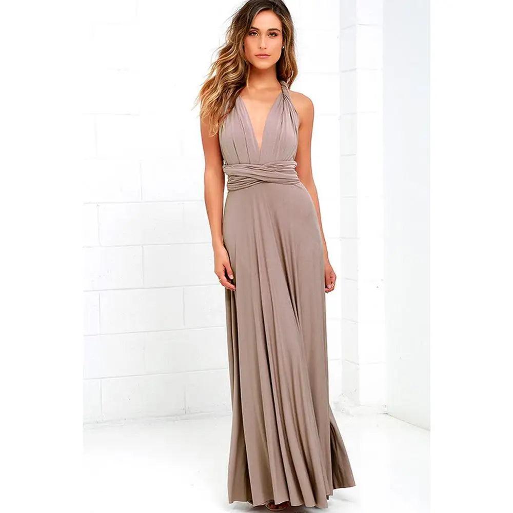 Sexy Damen Boho Maxi Club Kleid | Rotes Bandage Lang Kleid | Party Multiway Brautjungfern Umwandlungs Infinity Kleid 2025