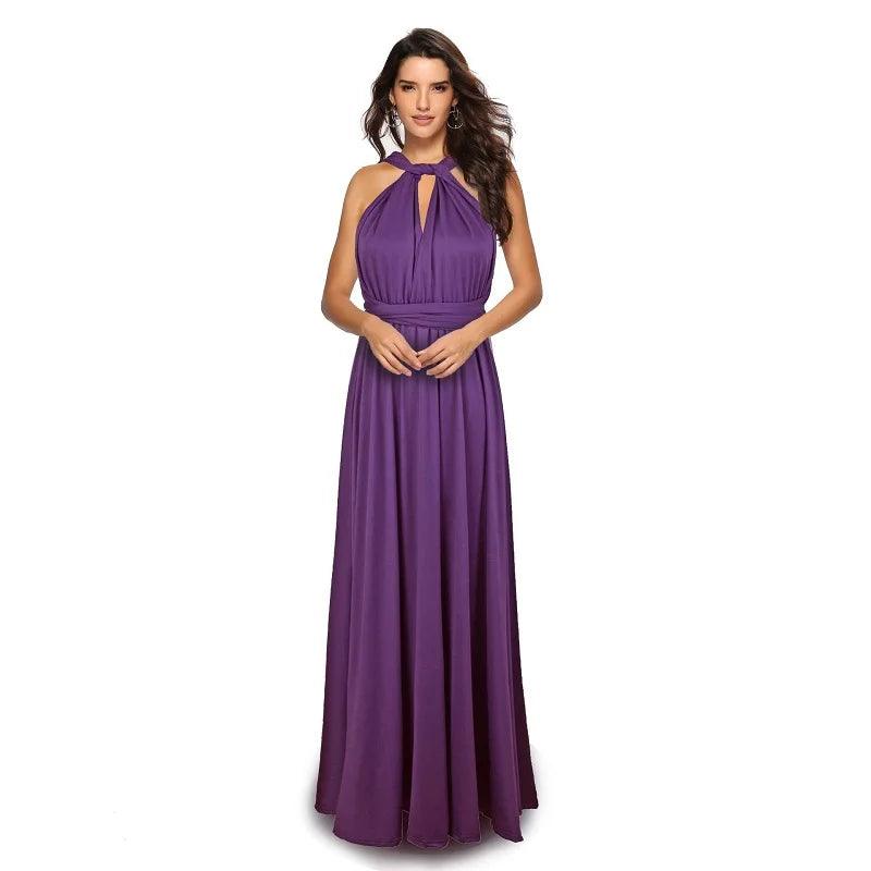 Sexy Damen Multiway Wickelkleid | Umwandelbares Boho Maxi Club Kleid | Rotes Bandage Lang Kleid | Party Brautjungfern Infinity Kleid 2025