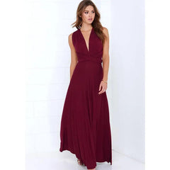 Sexy Damen Boho Maxi Club Kleid | Rotes Bandage Lang Kleid | Party Multiway Brautjungfern Umwandlungs Infinity Kleid 2025