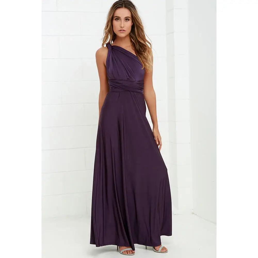 Sexy Damen Boho Maxi Club Kleid | Rotes Bandage Lang Kleid | Party Multiway Brautjungfern Umwandlungs Infinity Kleid 2025