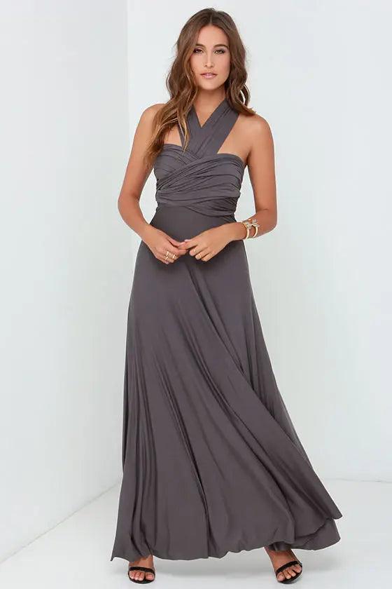 Sexy Damen Boho Maxi Club Kleid | Rotes Bandage Lang Kleid | Party Multiway Brautjungfern Umwandlungs Infinity Kleid 2025