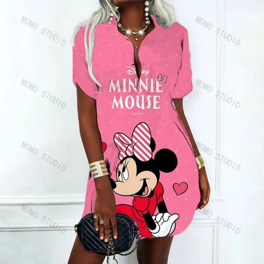 2023 Mickey & Minnie Mouse Disney Kleid | Sexy V-Ausschnitt Party-Minikleid im Y2K-Stil | Elegante Damenmode