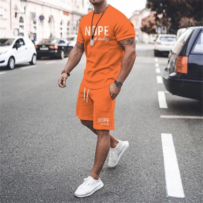 2024 Neuer Sommer Einfaches Herren T-Shirt und Shorts 2-Teile Set – Der perfekte Freizeitlook für den Sommer!