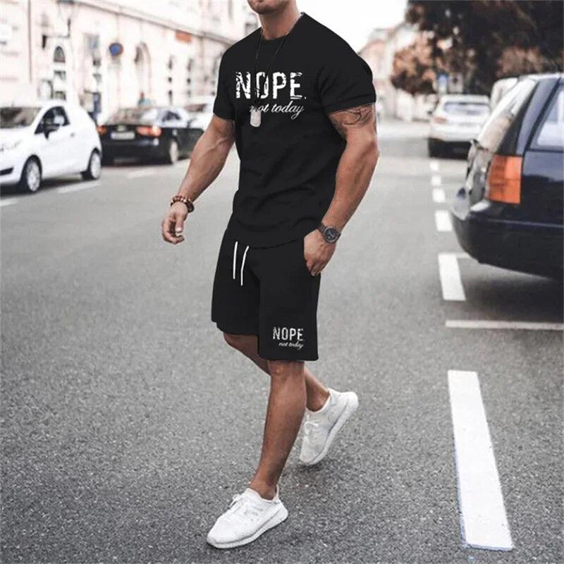 2024 Neuer Sommer Einfaches Herren T-Shirt und Shorts 2-Teile Set – Der perfekte Freizeitlook für den Sommer!