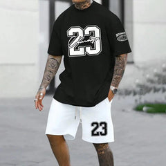 2024 Neue Mode 3D Gedruckter Herrenanzug – Oversized Kurzarm T-Shirt und Shorts Set für den perfekten Sommer-Look!