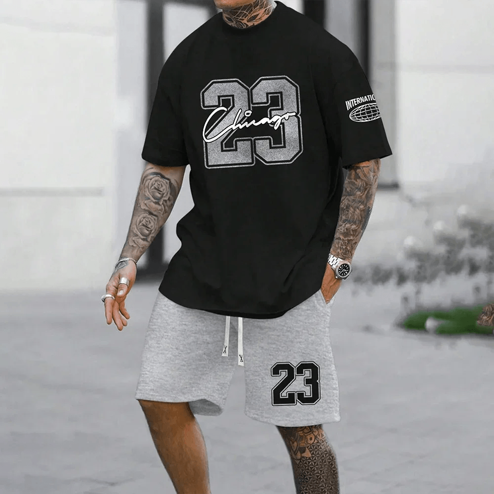 2024 Neue Mode 3D Gedruckter Herrenanzug – Oversized Kurzarm T-Shirt und Shorts Set für den perfekten Sommer-Look!