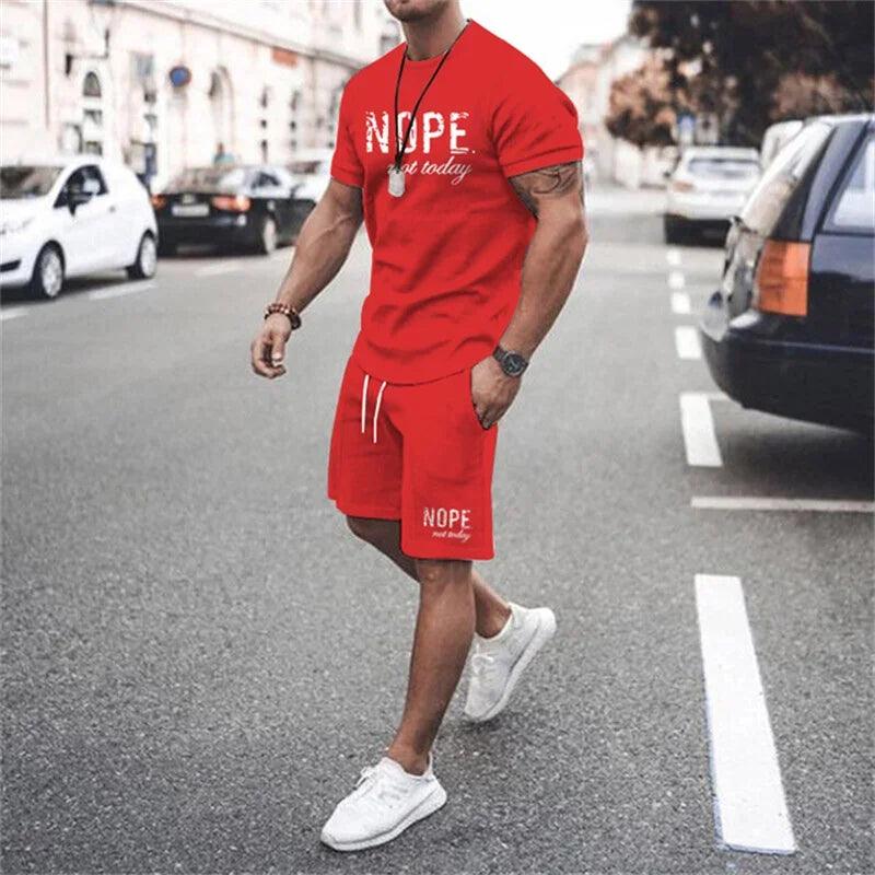 2024 Neuer Sommer Einfaches Herren T-Shirt und Shorts 2-Teile Set – Der perfekte Freizeitlook für den Sommer!