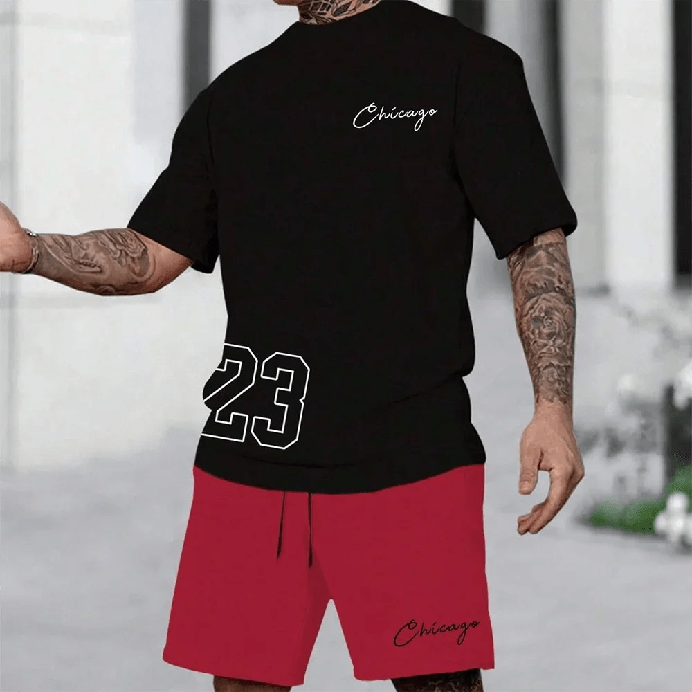 2024 Neue Mode 3D Gedruckter Herrenanzug – Oversized Kurzarm T-Shirt und Shorts Set für den perfekten Sommer-Look!