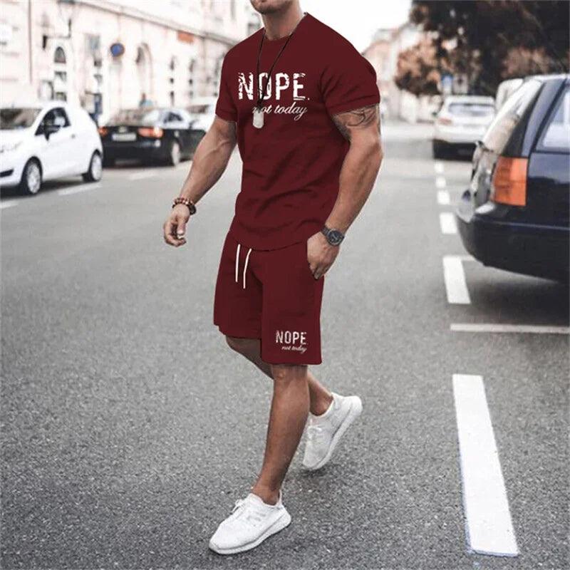 2024 Neuer Sommer Einfaches Herren T-Shirt und Shorts 2-Teile Set – Der perfekte Freizeitlook für den Sommer!