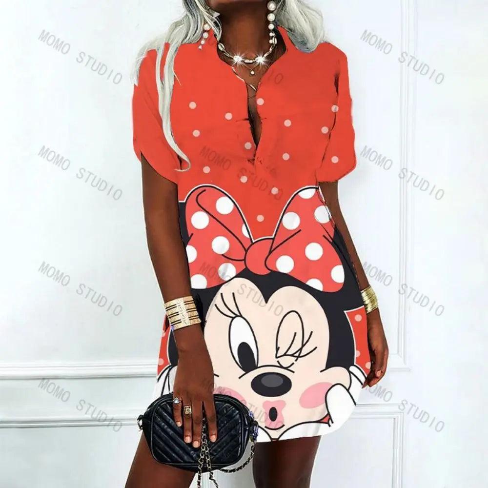 2023 Mickey & Minnie Mouse Disney Kleid | Sexy V-Ausschnitt Party-Minikleid im Y2K-Stil | Elegante Damenmode