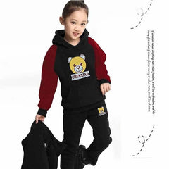 Boys &amp; Girls Padded Warm 3-Piece Set | Cute Cartoon Sweatshirt &amp; Pants Outfit