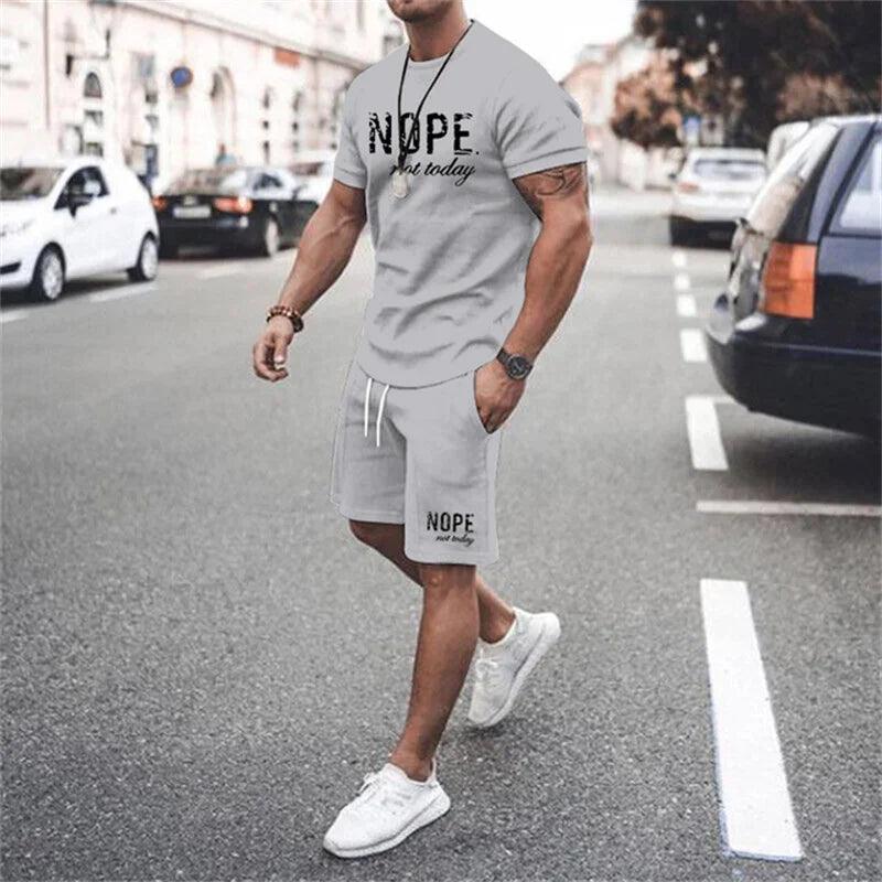 2024 Neuer Sommer Einfaches Herren T-Shirt und Shorts 2-Teile Set – Der perfekte Freizeitlook für den Sommer!