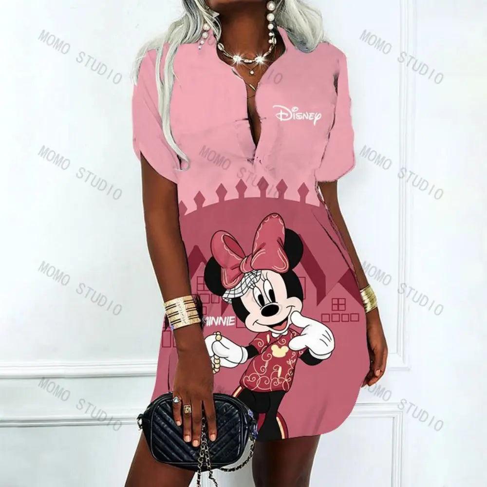 2023 Mickey & Minnie Mouse Disney Kleid | Sexy V-Ausschnitt Party-Minikleid im Y2K-Stil | Elegante Damenmode