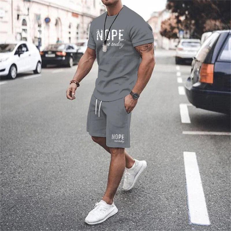 2024 Neuer Sommer Einfaches Herren T-Shirt und Shorts 2-Teile Set – Der perfekte Freizeitlook für den Sommer!